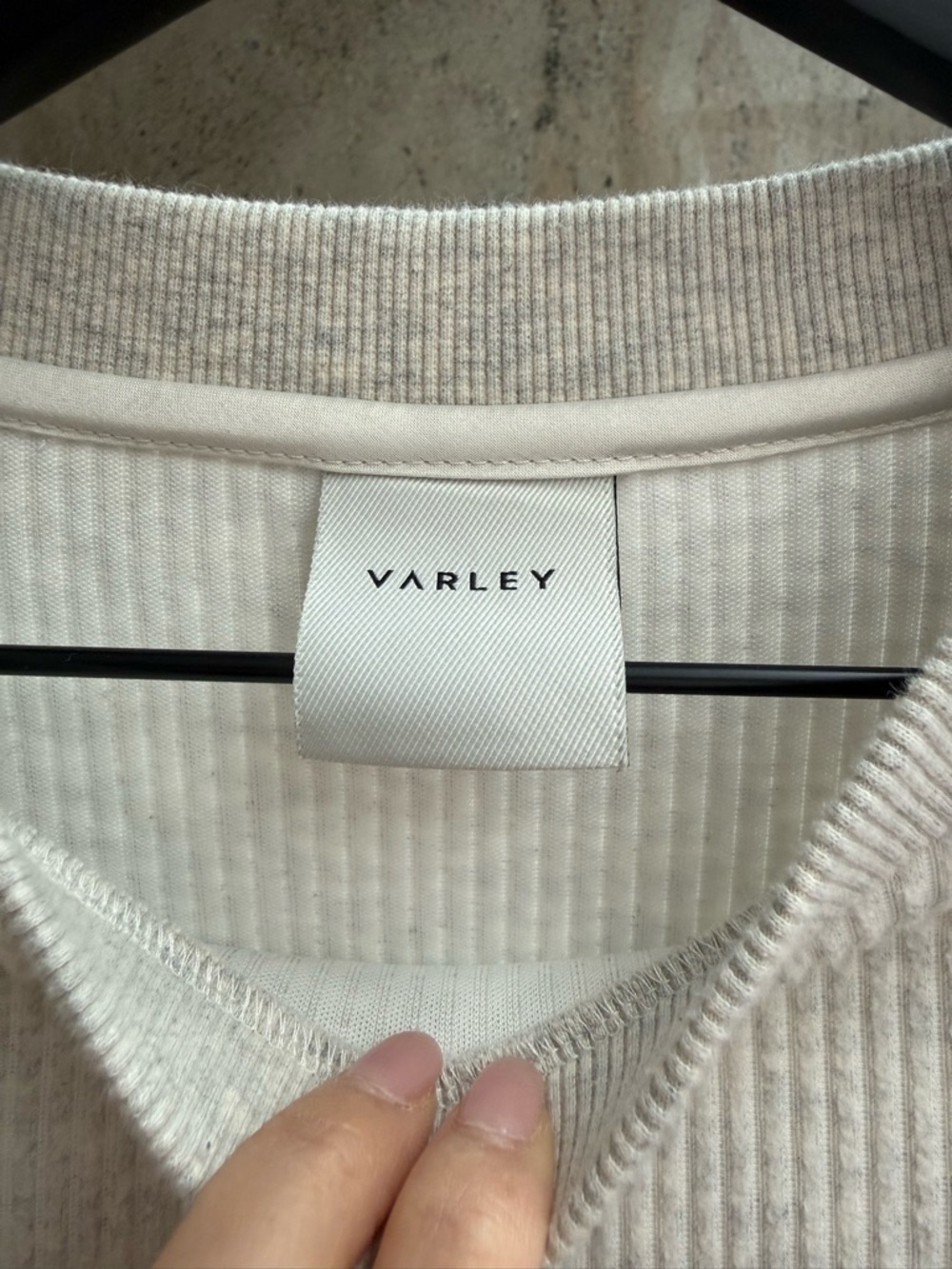 Varley Ivory Ribbed Crew Pullover - Picture 3 of 5